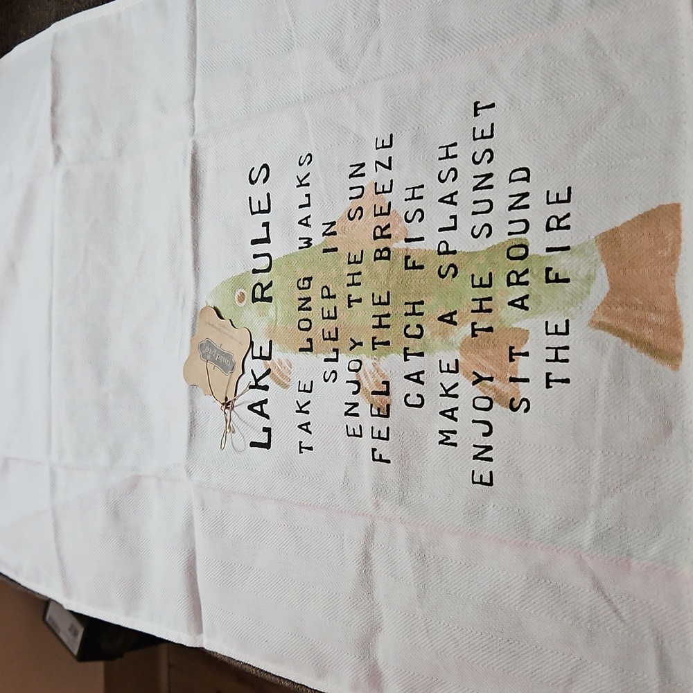 Mud Pie Lake Rules Cotton Tea Towel